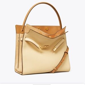 NWT Tory Burch Lee Radziwill Pebbled Double Bag
